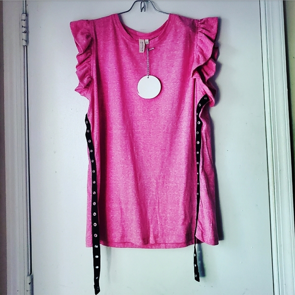 Hayden Tops - NWT! Hayden Womens Pink Short w/ Black Straps